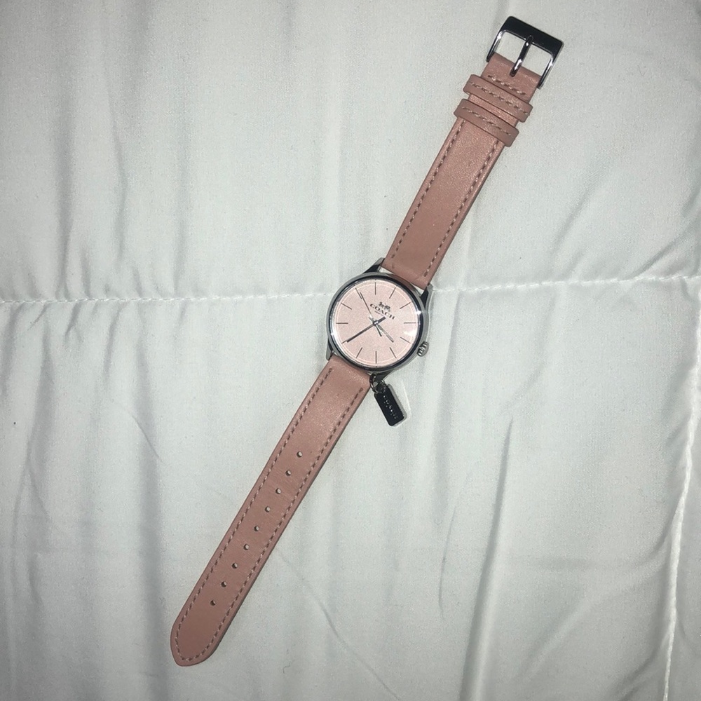 Pink Leather Coach Watch